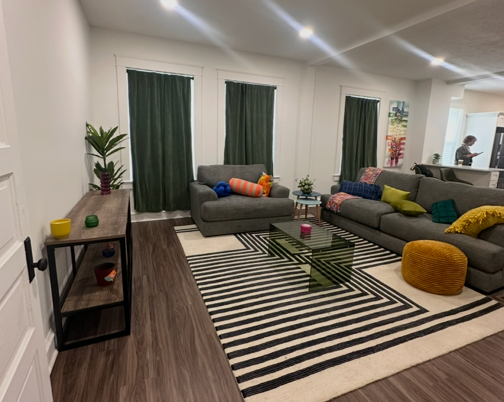 The shared living room at Opportunity Campus.
