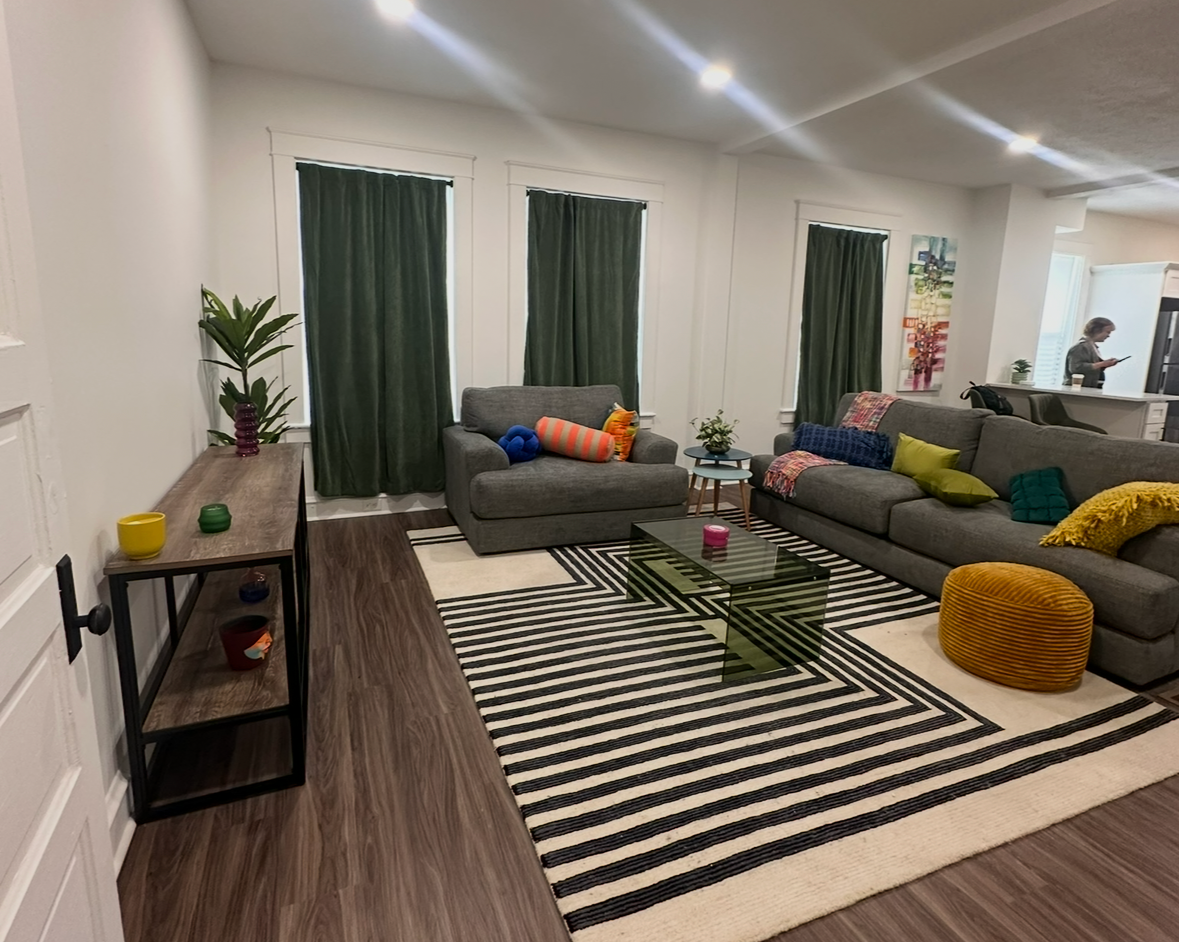 The shared living room at Opportunity Campus.